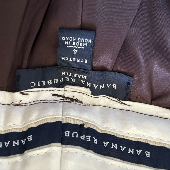 Banana Republic Wool Blend Martin Dress Pants Sz 4 Stretch Brown Preppy Academia - Picture 9 of 11